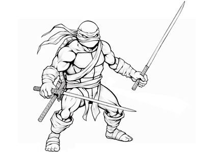 Raphael from Teenage Mutant Ninja Turtles with ninja sword