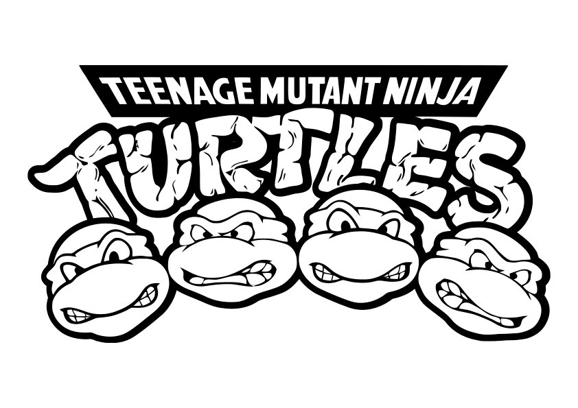 Teenage Mutant Ninja Turtles logotype coloring page