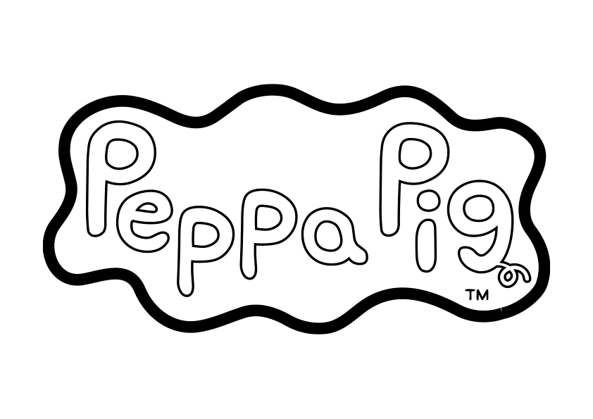 Peppa Pig logo coloring page