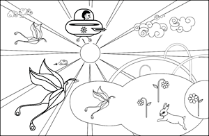 Pomelo Planet coloring page number 4, The gift that came from heaven