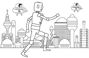 Pomelo Planet coloring page number 2, A day in the city