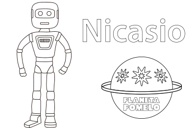 Robot coloring pages, Nicasio robot