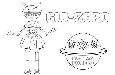 Robot coloring pages, GIO-ZERO robot