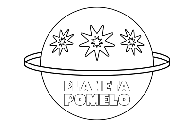 Planet Pomelo logo coloring page number 1