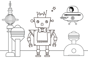 Robot coloring pages number 21