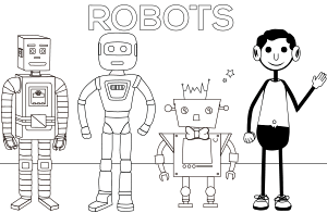 Robot coloring pages number 24