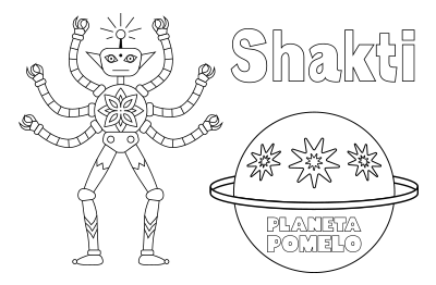 Robot coloring pages, Shakti robot
