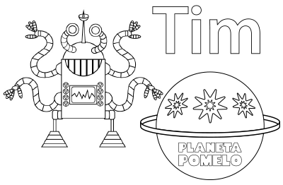 Robot coloring pages, Tim robot