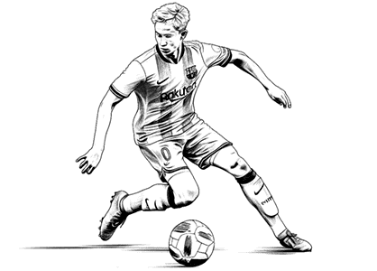 Frenkie de Jong coloring page. Printable drawing of the soccer player Frenkie de Jong. Frenkie de Jong drawing to download. Drawing of the Barcelona footballer, Frenkie de Jong..