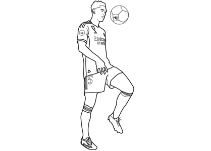 Jude Bellingham coloring page. Printable drawing of the Real Madrid soccer player Jude Bellingham. Jude Bellingham drawing to download