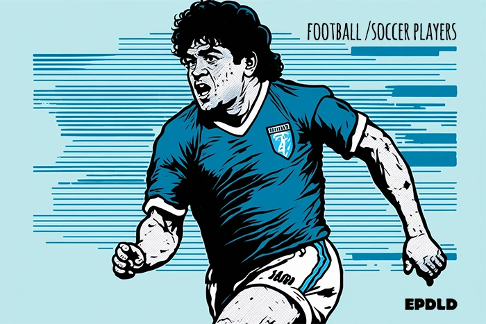 Legendary football soccer player illustration