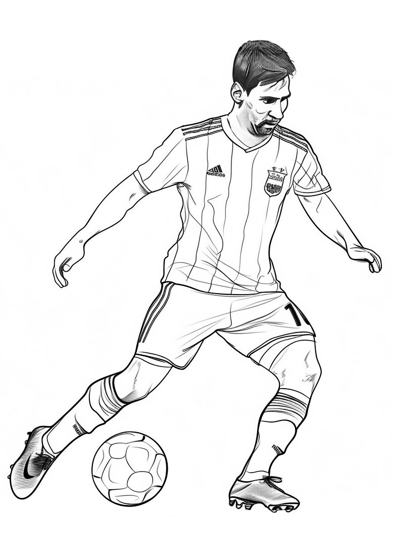 Lionel Messi footballer coloring page, Lionel Messi soccer player.