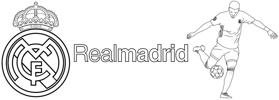 Real Madrid football club team coloring pages