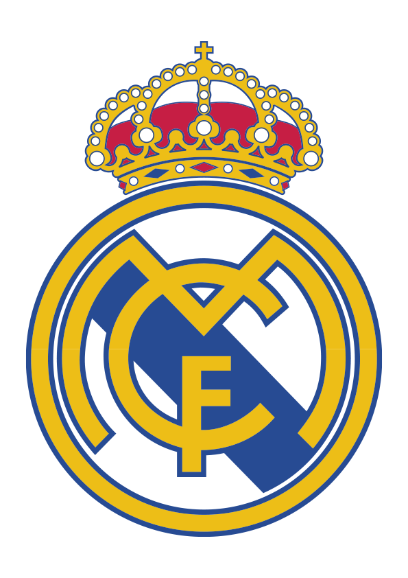 Real madrid shield color image. The coat of arms of Real Madrid football club team.
