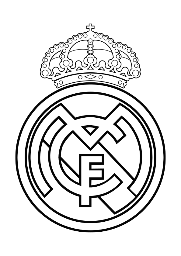 Real madrid shield. Coloring page the coat of arms of Real Madrid football club team