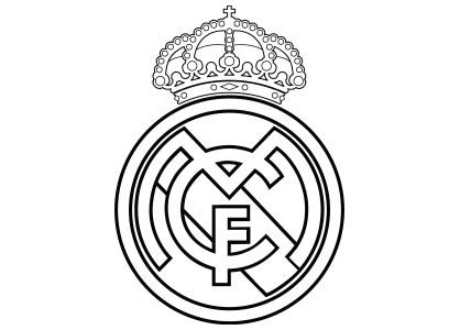 Real madrid shield. Coloring page the coat of arms of Real Madrid football club team.