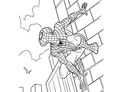 Spiderman the wall-crawler coloring pages.