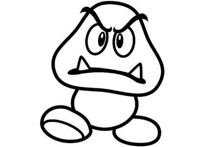 Drawing of the character Goomba from Super Mario Bros.