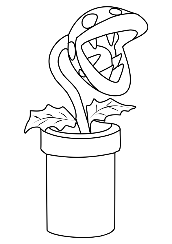 Piranha Plant character from Super Mario Bros coloring page