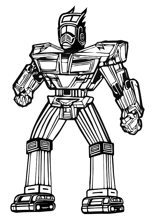 An athletic and strong Transformer coloring page