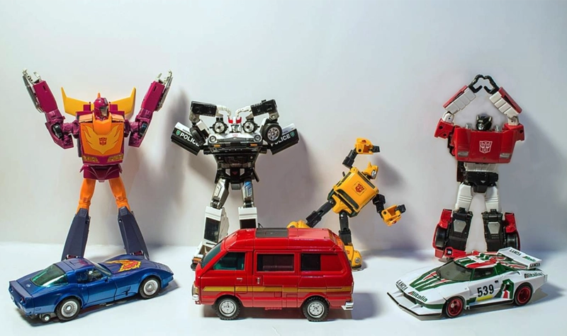 Collector's pieces of the first generation of Transformers toys