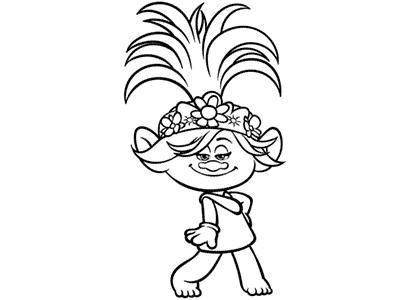 Poppy from Trolls coloring page