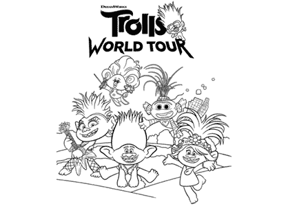 Trolls World Tour coloring page.