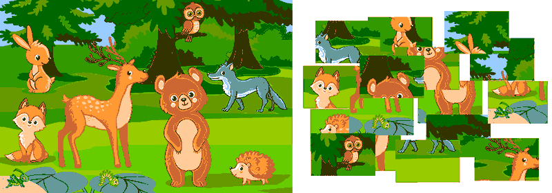 Juego de animales para niños, puzzle de animales del bosque nº2