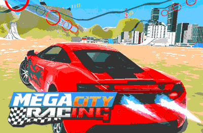 Juego de coches Mega City Racing car game. Carrera de coches por la ciudad.