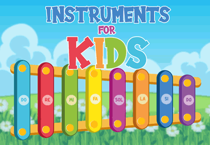 Juego de música online infantil para tocar con 4 instrumentos
