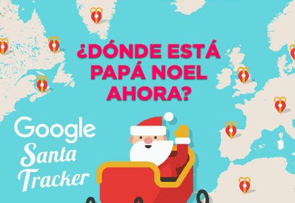 Aplicación de Google Santa Tracker para saber por dónde va Papá Noel repartiendo los regalos