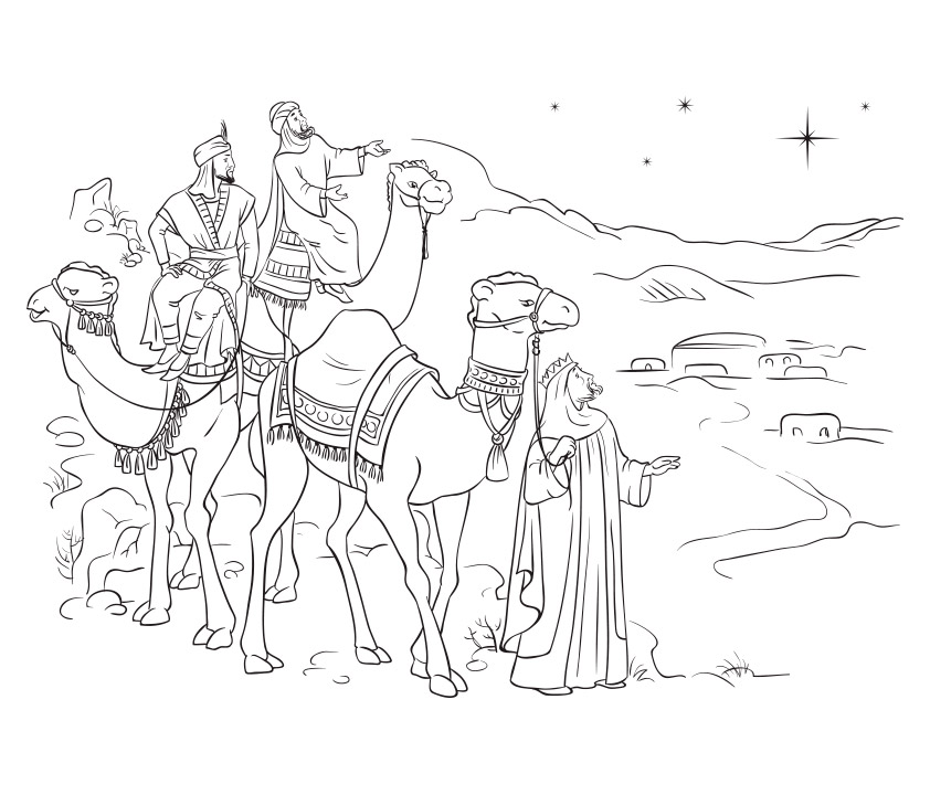 Dibujos colorear de Navidad, Los Tres Reyes Magos