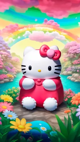 Peluche del personaje Hello Kitty.
